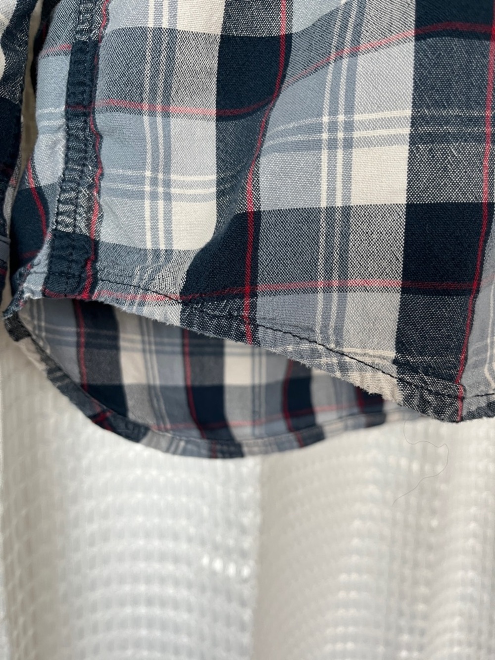 Carhartt Plaid Shirt M Relaxed Fit Blue Gray Cotton Distressed Workwear Classic - Picture 7 of 9